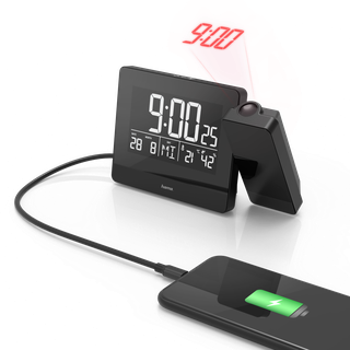 Hama Plus Charge - Digitaler Wecker - Rechteck - Schwarz - Kunststoff - -9 - 50 °C - °C (00186332)