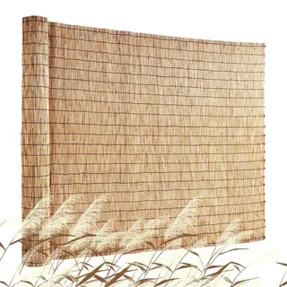 Vevor Sichtschutz Balkon Schilfrohrmatte Schilf Schilfmatte Garten Zaun 5x1,2m