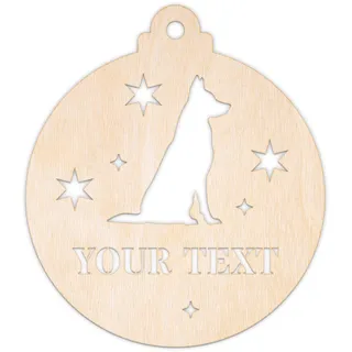 Creative Deco Personalisierte Weihnachtskugeln | Weihnachtskugel Hund | 12 cm | Sperrholz 3 mm | Baumschmuck Weihnachten Weihnachtsschmuck Holzanhänger zum Bemalen, für Decoupage | Lasergeschnitten