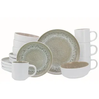CreaTable Nordic Fjord Sand Weiss Kombiservice 16-tlg.