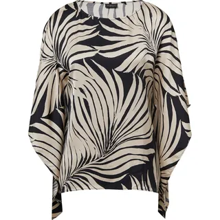 s.Oliver Poncho-Bluse Fließende Satin beige/schwarz XS