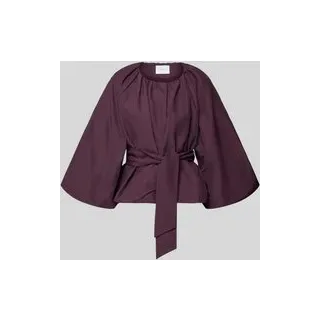 Relaxed Fit Blazer aus Baumwoll-Mix, Aubergine, 38