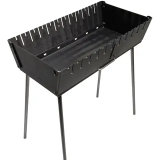 Mangal Grill Schaschlik Holzkohlegrill – Faltbarer BBQ Koffer-Grill aus 3 mm Stahl für 12 Spieße – Tragbarer Outdoor Kohlegrill für Camping, Garten, Picknick & Reisen