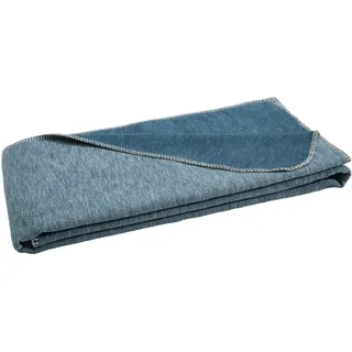 Bio:Vio Plaid Leela, Dunkelblau, Textil, Streifen, 140x200 cm, Grüner Punkt, Textiles Vertrauen - Oeko-Tex®, Gots, Made in Germany, DIN EN ISO 9001, Oeko-Tex® Standard 100, Kettelrand, Wohntextilien, Decken, Plaids
