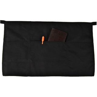 Menesia Kellnerschürze mit 3 Taschen, schwarze Taillen-Servierschürze, Kellner-Halbschürze für Damen, Servierschürze (schwarz)