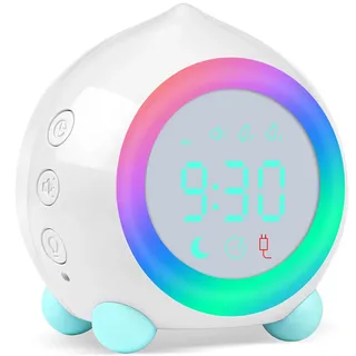 Ayybboo Digitaler Kinderwecker für Jungen Und Mädchen 4–16 Jahre | Multifunktionaler Wecker Kinder mit Bunten Lichtern und Schlummerfunktion,Geeignet für Schlafzimmer, Kinderzimmer, Schulzeit