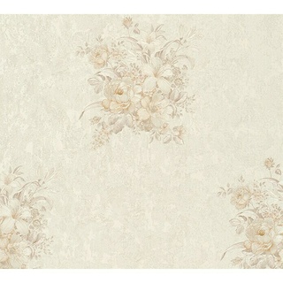 AS Creation Romantico Vliestapete Blumenbukett  (Creme, Floral, 10,05 x 0,53 m)