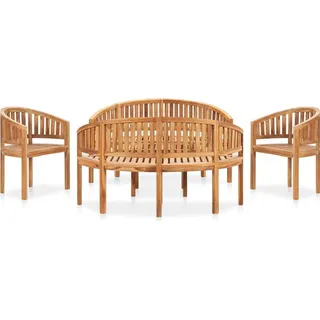 The Living Store 5-tlg. Garten-Lounge-Set Massivholz Teak - Braun