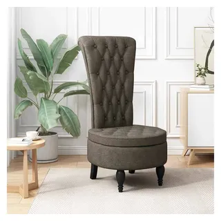 vidaXL Schlafsessel Thron Kunstwildleder 56,5 x 70 x 110 cm Dunkelgrau mit Rollen