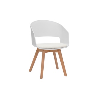 Skandinavischer Stuhl in Weiß und hellem Holz PRISMA