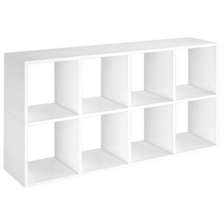 Mid.you Regal, Weiß, Holzwerkstoff, 8 Fächer, 110x56x33 cm, Fsc, Arbeitszimmer, Büroregale, Bücherregale