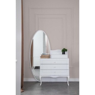 JVmoebel Kommode Kommode mit Spiegel Jugendzimmer Möbel Design Neu Holz Weiße Farbe weiß