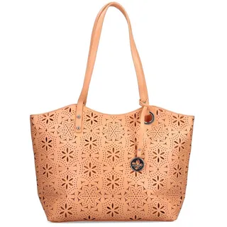 Shopper RIEKER "laser" Gr. B/H/T: 42 cm x 29,5 cm x 13 cm, orange (apricot) Damen Taschen Handtaschen in schlichter Optik