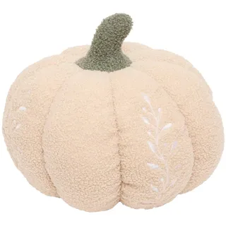 Rundes Herbst-kissen In Kürbisform, 32 X 32 Cm - Beige