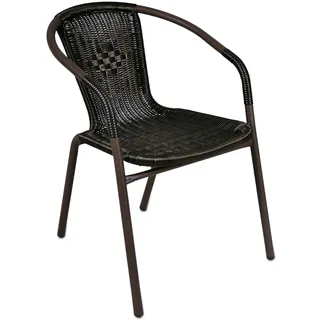 Bistrostuhl Stahlgestell Poly Rattan Gartenstuhl Stapelstuhl Balkonstuhl