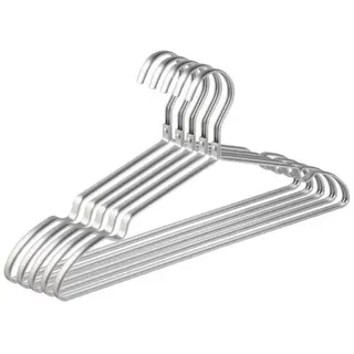 Amber Home Set Mit 10 Aluminium-eisen-kleiderbügeln 42cm, Mattsilberner Metall-kleiderbügel Für Kleidung, Anzüge, T-shirts, Hemden, Jacken, Kleider, Rutschfeste Kerben, Elegant Und Hochwertig, Langleb