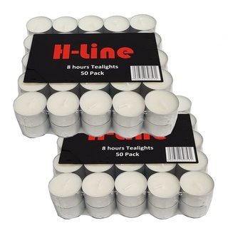 H-LINE Teelichter, bis zu 8 Stunden Brennzeit, 100 Stück