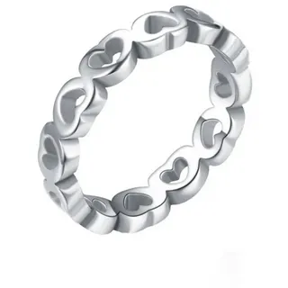 Taffstyle Fingerring Ring Verlobungsring Herzen stylisch vergoldet Silber Größe 60 (19.1) (Geschenke für Frauen Freundin zum Geburtst), zeitlos filigran Silber Damen Band Ring Damenring Bandring kleine silberfarben 60 (19.1)