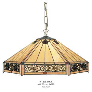 Casa Padrino Tiffany Hängeleuchte Durchmesser 53cm 1-Flammig ModH5 - Leuchte Lampe Deckenleuchte Art Deco Jugendstil