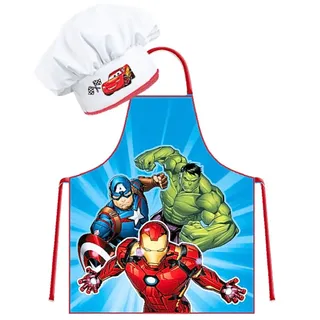 The AVENGERS Kochschürze MARVEL, (2-tlg), Kinder Koch-Set 2 tlg. Backschürze + Chefmütze bunt