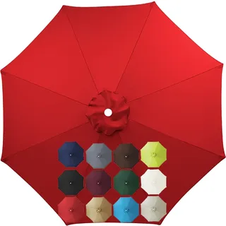 BLLMTEAR 2,7m/3,0m/3,5m/4,0m Sonnenschirm Ersatzbezug 6 Streben/8 Streben, Sonnenschirm Stoff UV Schutz 50 Windfest Strand Terrasse Garten Sonnenschirm Ersatzteile(Red,4m/8ribs) - 4m/8ribs