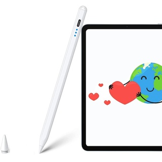 REDOM Eingabestift Stift Stylus Pen Touchstift Pencil Touchscreen f. Apple iPad 2018-2023 (Hochpräzise Handflächenerkennung 3 LED-Anzeige Neigungsempfindlich) Magnetisches Pen Kompatibel mit iPad iPad Pro iPad Mini iPad Air weiß