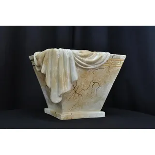 JVmoebel Dekovase Design Vase mit Schärpe in Pokal-Form, Medusa-Optik, Made in Europa weiß
