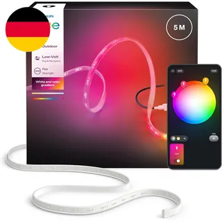 Philips Hue Flux Outdoor 5-Meter Mehrfarbiger Led-Lightstrip, 3000 Lm LED Streif