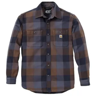 CARHARTT Everett Loose LS Plaid Hemd Dunkelblau/Blau/Braun M