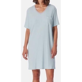 Schiesser Nachthemd Casual Nightwear (1-tlg) Nachthemd - Atmungsaktiv - Gesamtlänge 90 cm blau 38