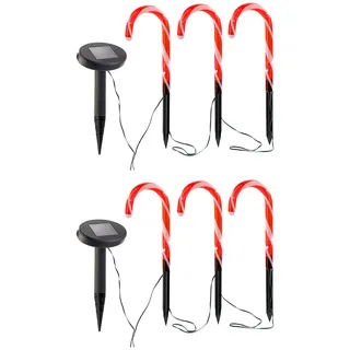 Solar-LED-Gartenstecker "Zuckerstangen", IP33, im 6er-Set