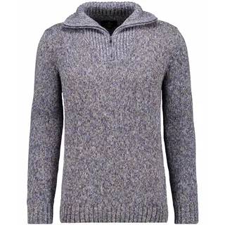Troyer RAGMAN, Herren, Gr. 58, blau (blau, 177), Strick, 100% Baumwolle, hoch geschlossener Ausschnitt, Pullover Troyer