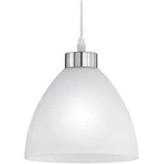 Kleine klassische Pendelleuchte mit Glasschirm Weiß Ø 20cm