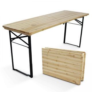 Oviala Business Zusammenklappbarer Brauereitisch aus Holz 180 cm