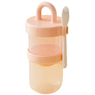 Buhdjfnke Tragbarer Frühstücksglas mit Luftdichtem Deckel Verdickter Haferbrei-Becher mit für Joghurt, Milch, Salat-Lebensmittelbehälter A