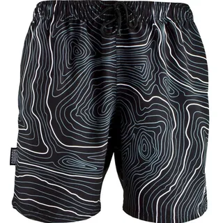 GUGGEN Mountain Badehose Badehose Herren Badeshorts Schnelltrocknend Boardshorts Beachshorts Streifen Karriert Badeshorts mit Kordel Gummizug Innenslip weiß S