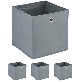 Relaxdays Aufbewahrungsbox 30 x 30 x 30 cm 4-tlg. grau