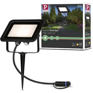 Paulmann Plug & Shine LED Gartenstrahler Fluter Aluminium 14,5 cm IP65 Schwarz