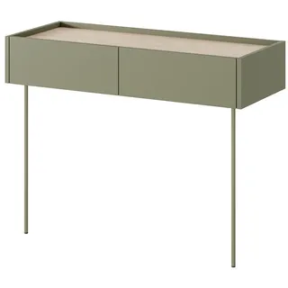 Lomadox Schminktisch DELFT-141, in olivgrün und Eiche, 100 cm breit, grifflos grün