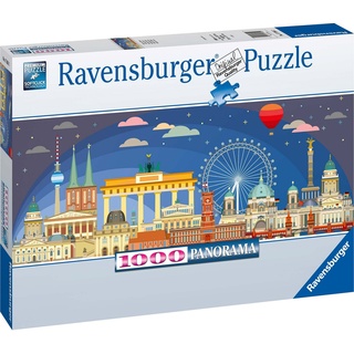 Ravensburger Puzzle 1000 Teile Puzzle Panorama Nachts in Berlin 17395, 1000 Puzzleteile