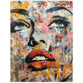 Artery8 Vintage Pop Art Portrait Street Art Graffiti Living Room Extra Large XL Wall Art Poster Print