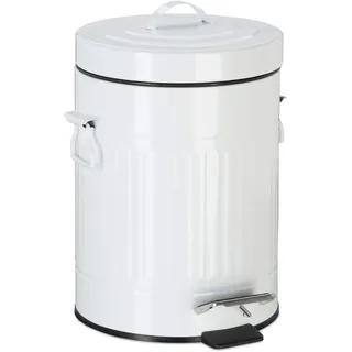 Relaxdays Treteimer Vintage 5 l Weiß