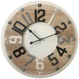 Mobili Rebecca Wanduhr, Beige, Holzwerkstoff, 5x50x50 cm, Dekoration, Uhren, Wanduhren