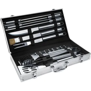 Tectake Edelstahl Grillbesteck 18-tlg. (GB-03)