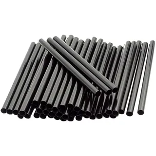 1000 Stück Mehrweg-Trinkhalme 7 x 150 mm schwarz