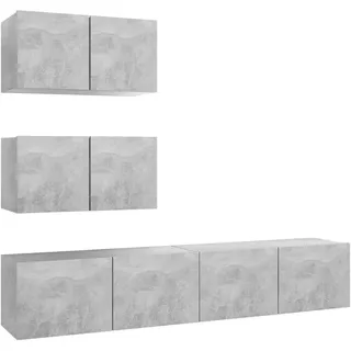 vidaXL 4-tlg. TV-Schrank-Set 30 cm Grau Holzwerkstoff