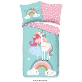 good morning Kinderbettwäsche HAVEN Bettwäsche-Set, Renforcé, 2 teilig, Einhorn Prinzessin