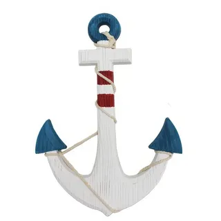 Yudu Hängedekoration XL Deko Anker aus Holz Antiklook Maritime Deko