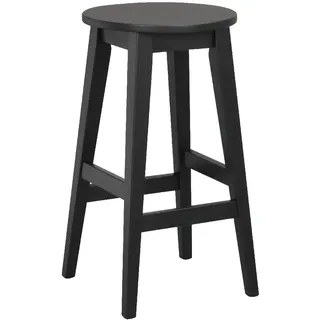 Barhocker Austin 2er Set aus Eiche, klassisch, Schwarz, stabile 4-Fuß-Gestell, 65 cm Sitzhöhe