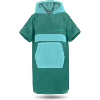 normani Badeponcho Bademantel Surfer Poncho, Midilänge, Baumwolle, Kapuze, Schlupf, Badeponcho aus 100 % saugstarker Baumwolle schwarz S/M